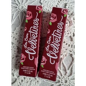 Lot of 2 Lime Crime NEW AMERICANA + RED ROSE Velvetines Liquid Lipstick NEW Disc